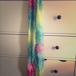 Rainbow colored infinity scarf one size fits all